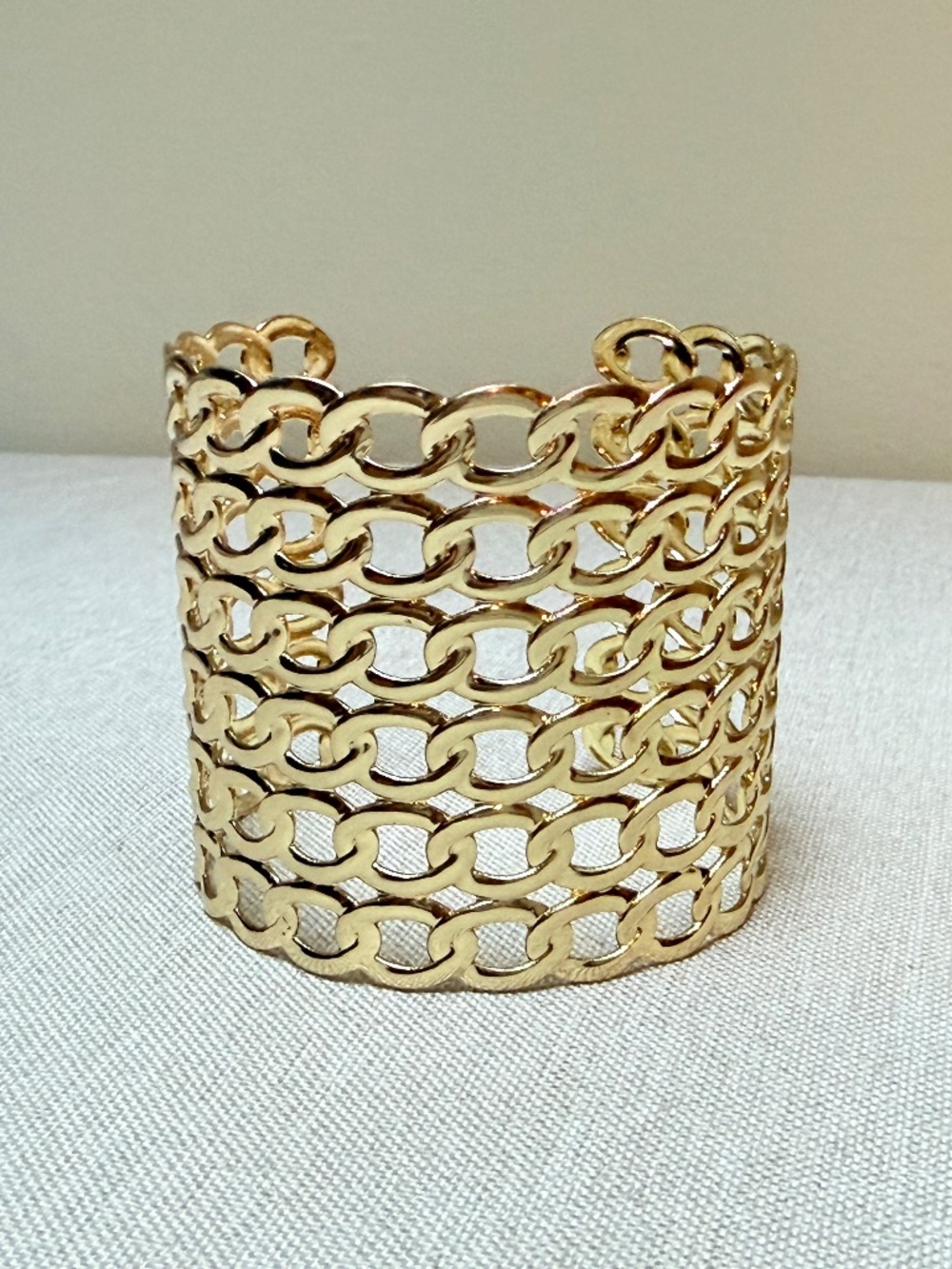 Gold Toned Chain Link Gladiator Style Cuff Bracelet